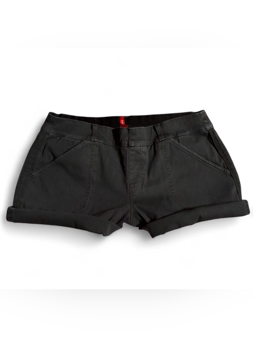 SPANX Black Cutoff Stretch Jean Shorts